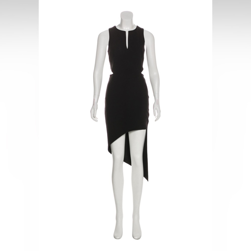 Robert Rodriguez Black Asymmetrical Sheath Dress